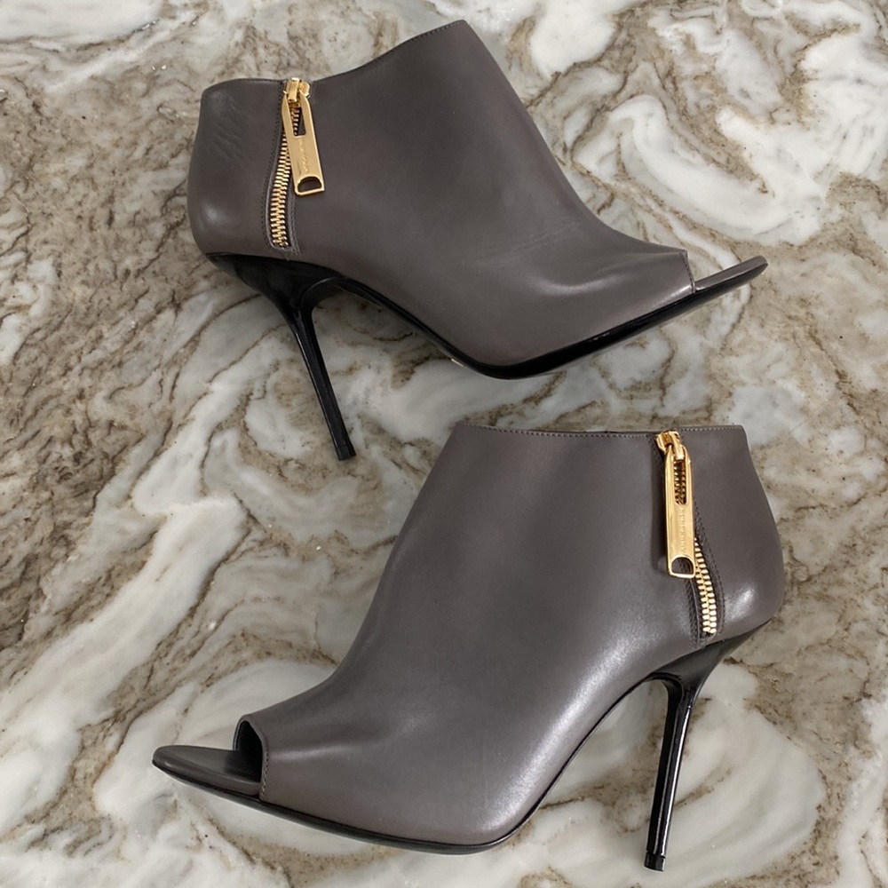 Burberry Gray peep toe booties